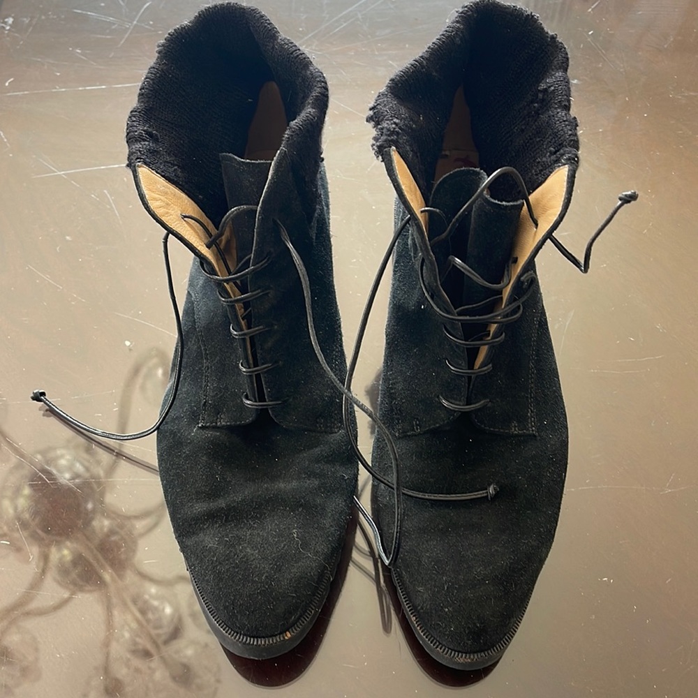 Ferragamo WOMENS black suede boots size 10.5